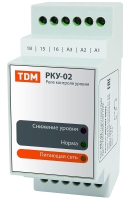 TDM ELECTRIC SQ1507-0003 Реле контроля уровня РКУ-02-1нас/1рез/2ур/3датч-230/400В-DIN (без датчиков) TDM